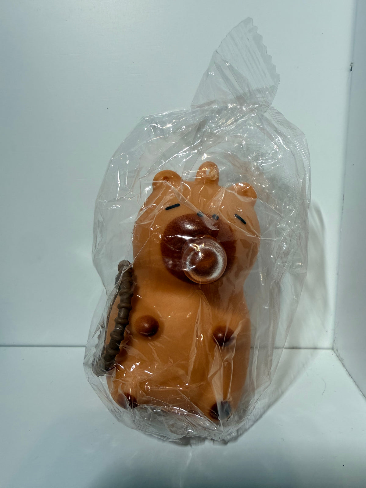 Bubble Blowing Capybara Squishy Keychain