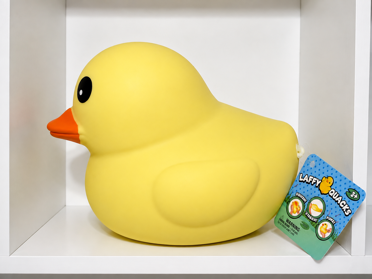 Laffy Quacks Jumbo Yellow Duck Squishy Toy – Stretchy Sensory Fidget